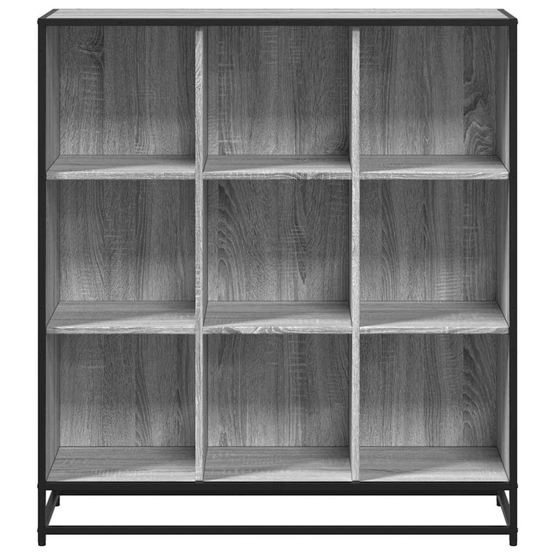 vidaXL szürke sonoma szerelt fa és fém könyvszekrény 97,5x33x107,5 cm