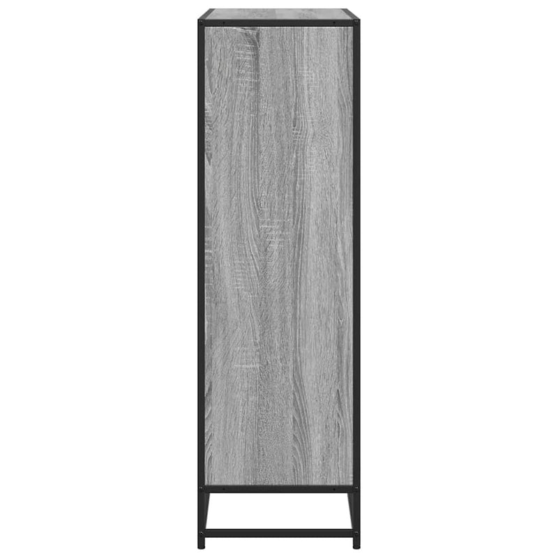 vidaXL szürke sonoma szerelt fa és fém könyvszekrény 97,5x33x107,5 cm