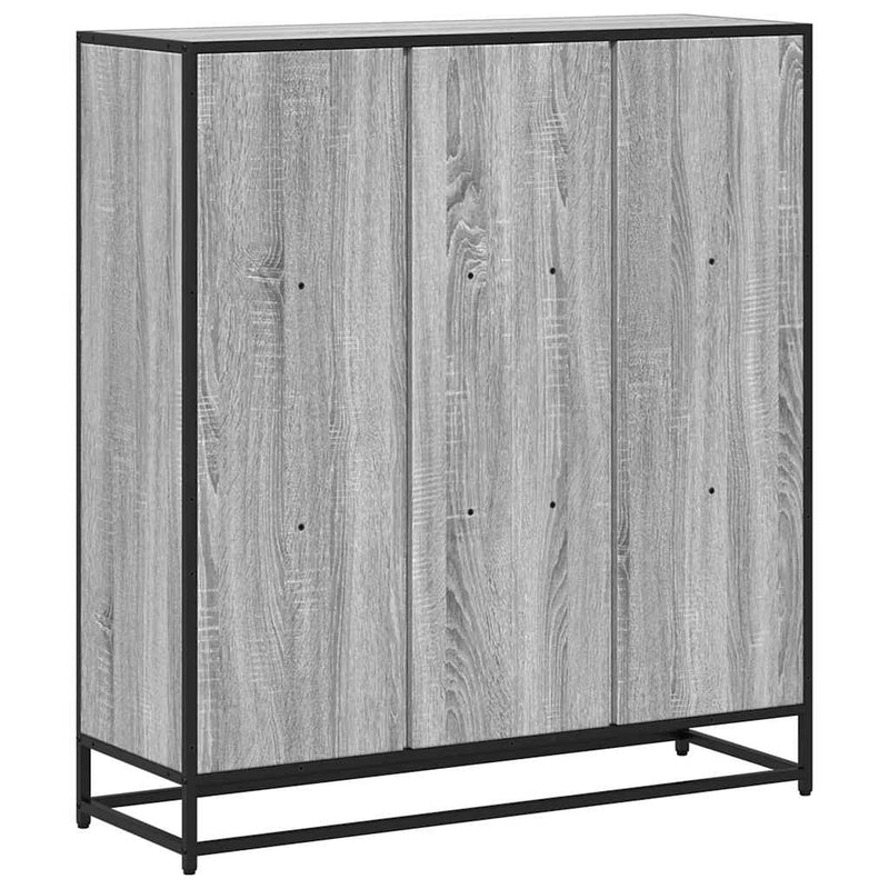 vidaXL szürke sonoma szerelt fa és fém könyvszekrény 97,5x33x107,5 cm