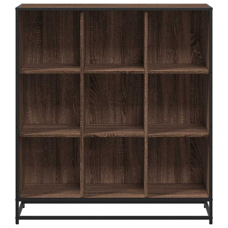 vidaXL barna tölgy szerelt fa és fém könyvszekrény 97,5x33x107,5 cm