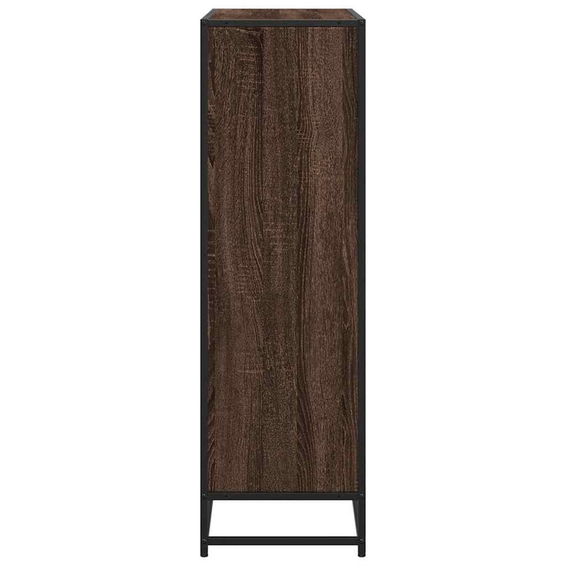 vidaXL barna tölgy szerelt fa és fém könyvszekrény 97,5x33x107,5 cm