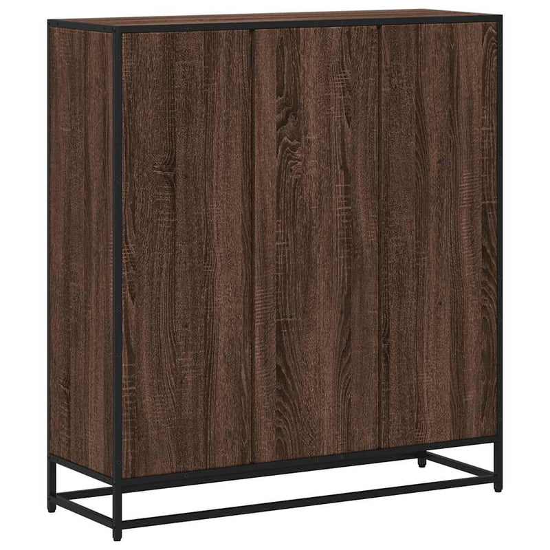 vidaXL barna tölgy szerelt fa és fém könyvszekrény 97,5x33x107,5 cm