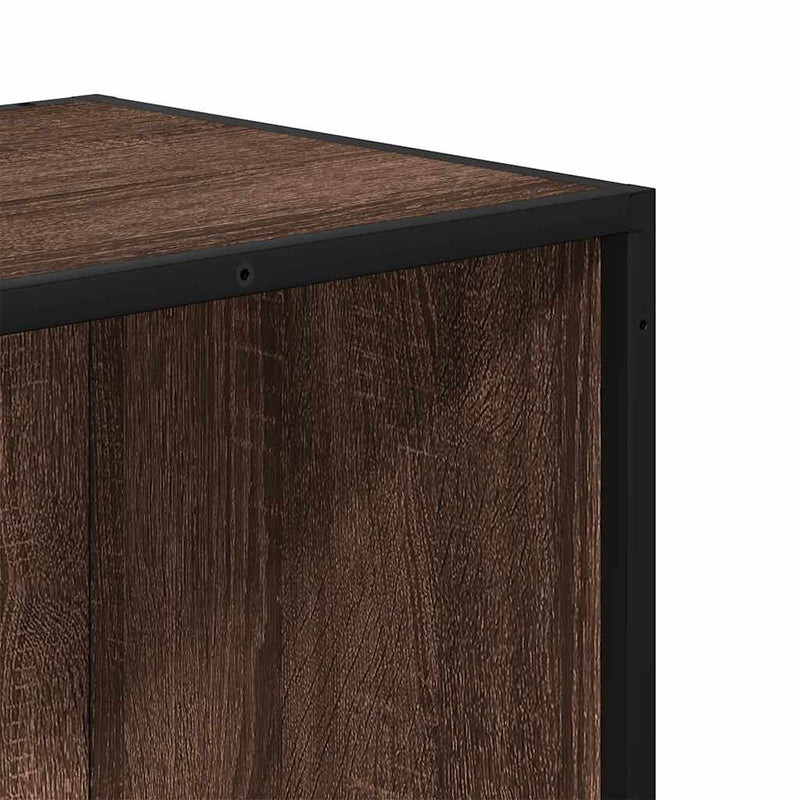 vidaXL barna tölgy szerelt fa és fém könyvszekrény 97,5x33x107,5 cm