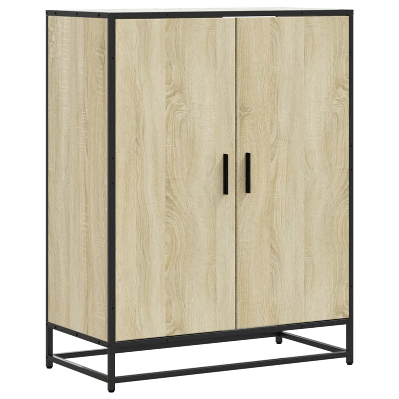 vidaXL sonoma tölgy színű szerelt fa és fém cipőszekrény 75x38x97,5 cm