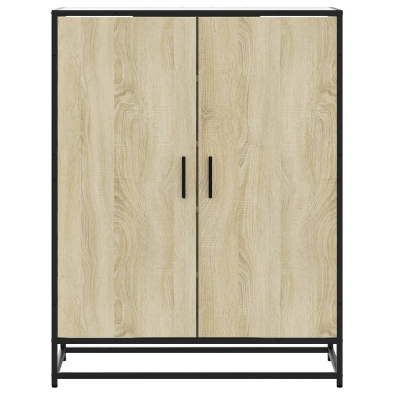 vidaXL sonoma tölgy színű szerelt fa és fém cipőszekrény 75x38x97,5 cm