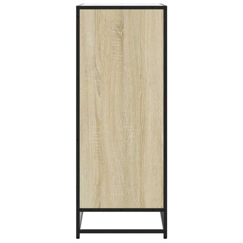vidaXL sonoma tölgy színű szerelt fa és fém cipőszekrény 75x38x97,5 cm