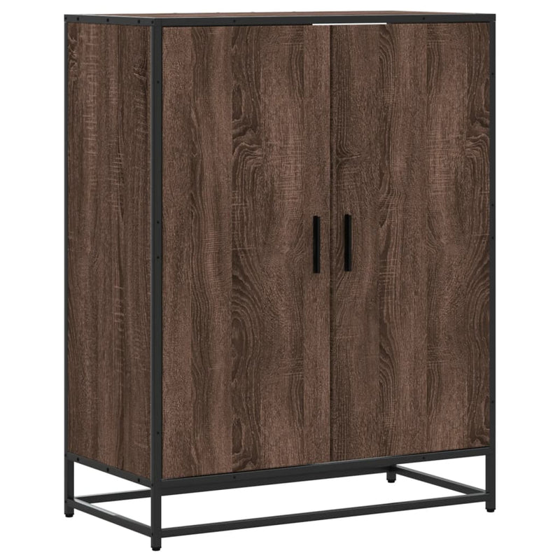 vidaXL barna tölgy színű szerelt fa és fém cipőszekrény 75x38x97,5 cm
