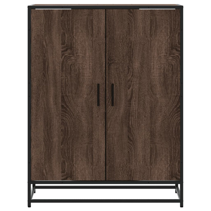 vidaXL barna tölgy színű szerelt fa és fém cipőszekrény 75x38x97,5 cm
