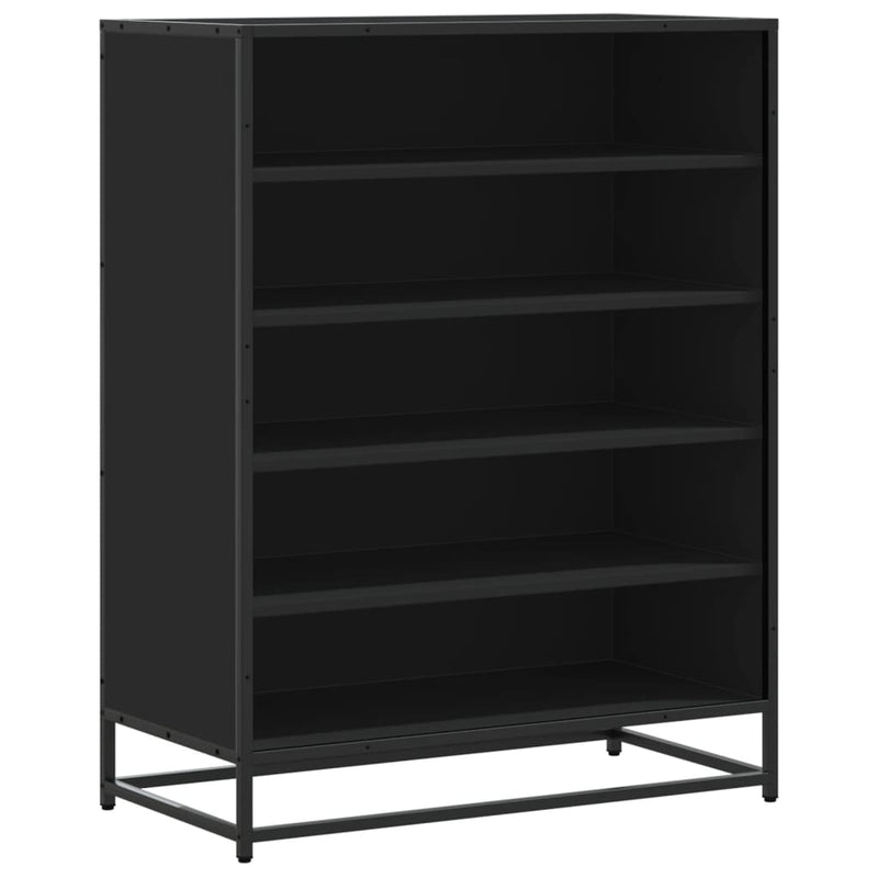 vidaXL fekete szerelt fa és fém cipőszekrény 75 x 38 x 97,5 cm
