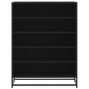 vidaXL fekete szerelt fa és fém cipőszekrény 75 x 38 x 97,5 cm
