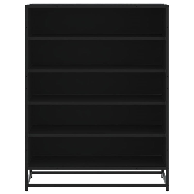 vidaXL fekete szerelt fa és fém cipőszekrény 75 x 38 x 97,5 cm
