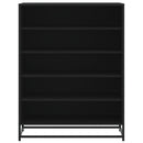 vidaXL fekete szerelt fa és fém cipőszekrény 75 x 38 x 97,5 cm