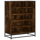 vidaXL füstös tölgy színű szerelt fa és fém cipőszekrény 75x38x97,5 cm