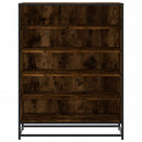 vidaXL füstös tölgy színű szerelt fa és fém cipőszekrény 75x38x97,5 cm