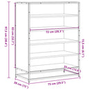 vidaXL szürke sonoma szerelt fa és fém cipőszekrény 75 x 38 x 97,5 cm