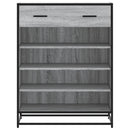vidaXL szürke sonoma szerelt fa és fém cipőszekrény 75 x 38 x 97,5 cm