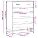 vidaXL szürke sonoma szerelt fa és fém cipőszekrény 75 x 38 x 97,5 cm