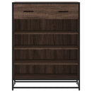 vidaXL barna tölgy színű szerelt fa és fém cipőszekrény 75x38x97,5 cm