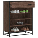 vidaXL barna tölgy színű szerelt fa és fém cipőszekrény 75x38x97,5 cm
