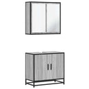 vidaXL 2 részes szürke sonoma színű szerelt fa fürdőszobai bútorszett