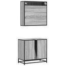 vidaXL 2 részes szürke sonoma színű szerelt fa fürdőszobai bútorszett