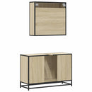 vidaXL 2 részes sonoma tölgyszínű szerelt fa fürdőszobai bútorszett