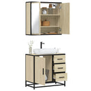 vidaXL 2 részes sonoma tölgyszínű szerelt fa fürdőszobai bútorszett