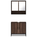 vidaXL 2 részes barna tölgy színű szerelt fa fürdőszobai bútorszett