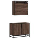 vidaXL 2 részes barna tölgy színű szerelt fa fürdőszobai bútorszett