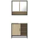 vidaXL 2 részes sonoma tölgyszínű szerelt fa fürdőszobai bútorszett