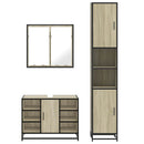 vidaXL 3 részes sonoma tölgyszínű szerelt fa fürdőszobai bútorszett