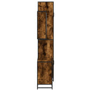 vidaXL 3 részes füstös tölgy színű szerelt fa fürdőszobai bútorszett