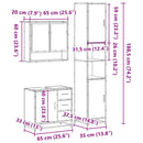 vidaXL 3 részes sonoma tölgyszínű szerelt fa fürdőszobai bútorszett