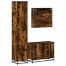 vidaXL 3 részes füstös tölgy színű szerelt fa fürdőszobai bútorszett