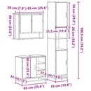 vidaXL 3 részes füstös tölgy színű szerelt fa fürdőszobai bútorszett