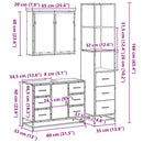 vidaXL 3 részes barna tölgy színű szerelt fa fürdőszobai bútorszett