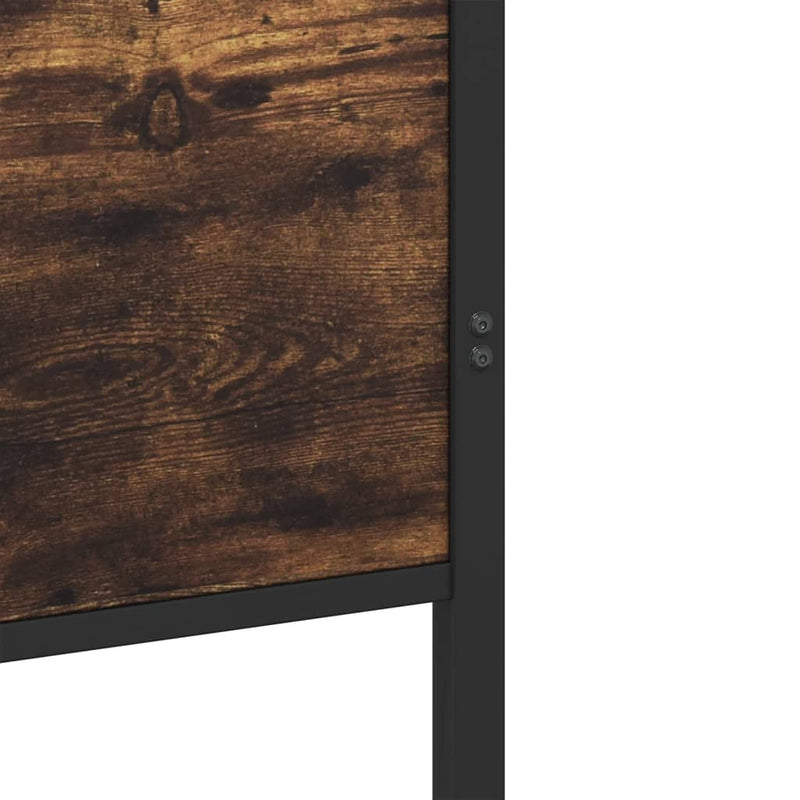 vidaXL füstös tölgy színű fém ágykeret matrac nélkül 180 x 200 cm