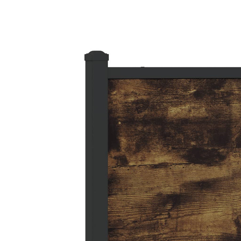 vidaXL füstös tölgy színű fém ágykeret matrac nélkül 180 x 200 cm