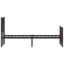 vidaXL barna tölgy színű fém ágykeret matrac nélkül 140 x 190 cm