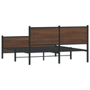 vidaXL barna tölgy színű fém ágykeret matrac nélkül 140 x 190 cm