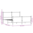 vidaXL barna tölgy színű fém ágykeret matrac nélkül 140 x 190 cm