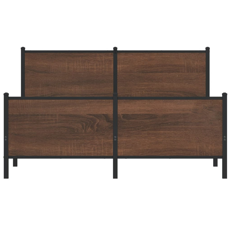 vidaXL barna tölgy színű fém ágykeret matrac nélkül 160 x 200 cm