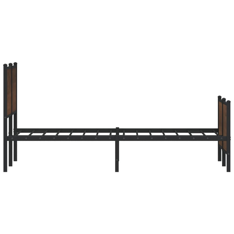 vidaXL barna tölgy színű fém ágykeret matrac nélkül 160 x 200 cm