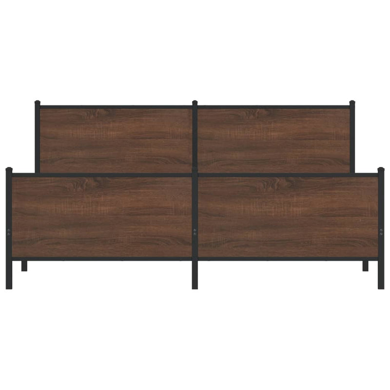 vidaXL barna tölgy színű fém ágykeret matrac nélkül 180 x 200 cm