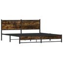 vidaXL füstös tölgy színű fém ágykeret matrac nélkül 183 x 213 cm