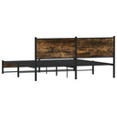vidaXL füstös tölgy színű fém ágykeret matrac nélkül 183 x 213 cm