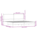 vidaXL füstös tölgy színű fém ágykeret matrac nélkül 183 x 213 cm