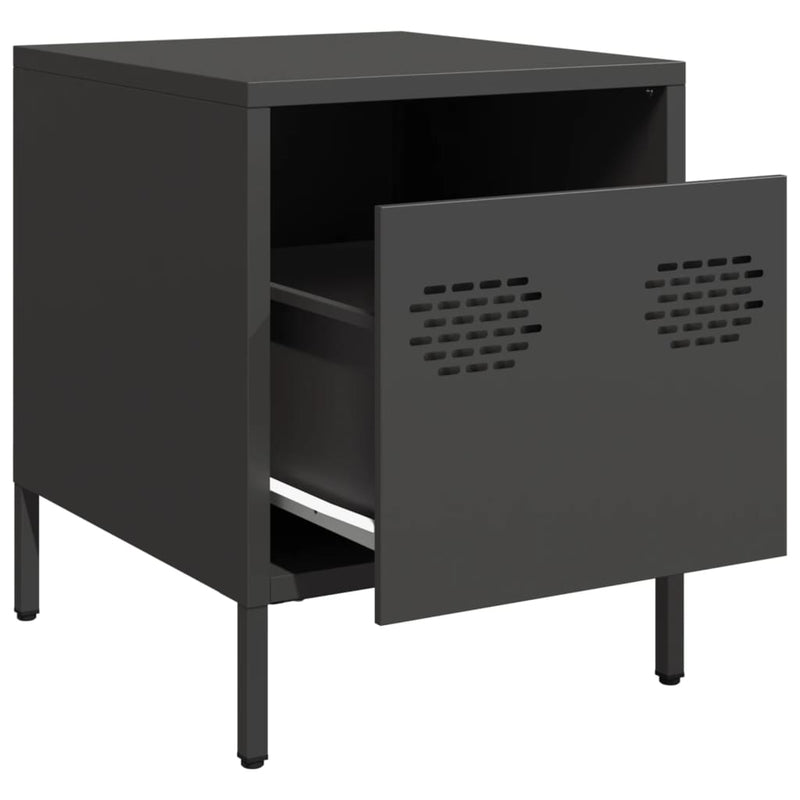vidaXL 2 db fekete acél éjjeliszekrény 35 x 39 x 43,5 cm