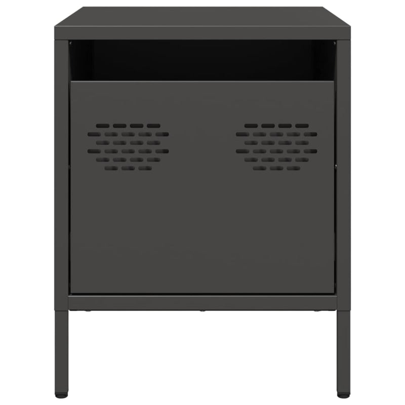 vidaXL 2 db fekete acél éjjeliszekrény 35 x 39 x 43,5 cm