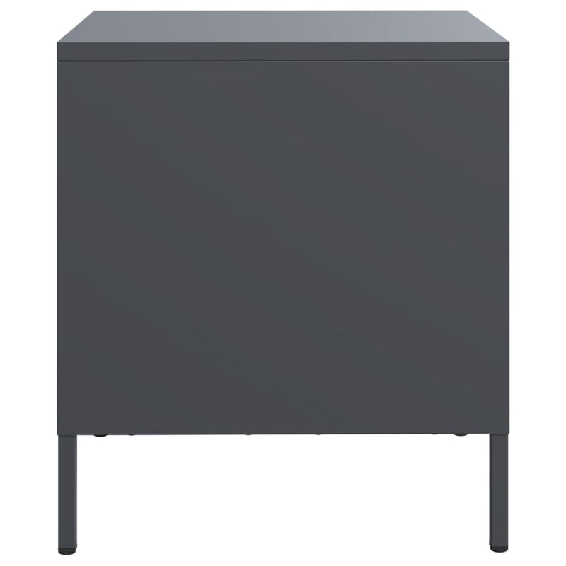 vidaXL 2 db antracitszürke acél éjjeliszekrény 35 x 39 x 43,5 cm